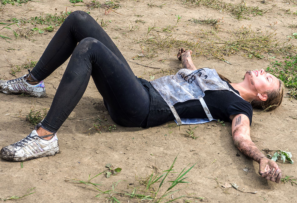 Runner after obstacle race